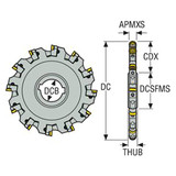 Seco Tools 02740884 | 335.18-12.00-XL0809R-R6 304.80mm Diameter x 13.91mm Functional Length x 90 Degree Cutting Edge Angle Indexable Slotting Cutter