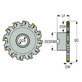 Seco Tools 02740900 | R335.18-08.00-XL0809N-R6 203.20mm Diameter x 50.80mm Functional Length x 90 Degree Cutting Edge Angle Indexable Slotting Cutter