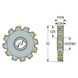 Seco Tools 02788028 | 335.25-200.25.50-7N 200.00mm Diameter x 25.00mm Functional Length x 90 Degree Cutting Edge Angle Indexable Slotting Cutter