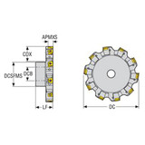 Seco Tools 02814580 | R335.25-125.2126.32-8R 125.00mm Diameter x 50.00mm Functional Length x 90 Degree Cutting Edge Angle Indexable Slotting Cutter
