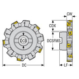 Seco Tools 02814586 | R335.25-200.2126.40-6N 200.00mm Diameter x 50.00mm Functional Length x 90 Degree Cutting Edge Angle Indexable Slotting Cutter