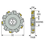 Seco Tools 02814603 | 335.25-160.2126.40-5N 160.00mm Diameter x 26.50mm Functional Length x 90 Degree Cutting Edge Angle Indexable Slotting Cutter