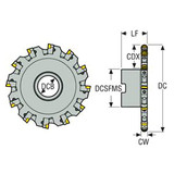 Seco Tools 02834715 | R335.18-06.00-0506N-R4 154.40mm Diameter x 50.80mm Functional Length x 90 Degree Cutting Edge Angle Indexable Slotting Cutter