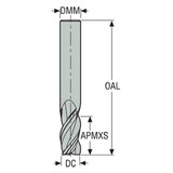 Seco Tools 02881802 | JS413080D2SZ3.0 8.00mm Diameter x 8.00mm Shank x 63.00mm OAL x 40 Degree Helix Angle 3 Flute Uncoated Carbide Square End Mill