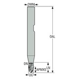 Seco Tools 02928260 | JS532050G2B.3Z2 5.00mm Diameter x 6.00mm Shank x 2.50mm Corner Radius x 57.00mm OAL x 30 Degree Helix Angle 2 Flute NXT Coated Carbide Ball End Mill