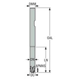 Seco Tools 02928405 | JS534120E3B.3Z4 12.00mm Diameter x 12.00mm Shank x 6.00mm Corner Radius x 125.00mm OAL x 30 Degree Helix Angle 4 Flute NXT Coated Carbide Ball End Mill