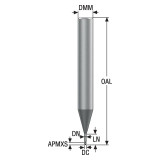 Seco Tools 03171264 | JMB562010G2B.0Z2 1.00mm Diameter x 6.00mm Shank x 0.50mm Corner Radius x 50.00mm OAL x 30 Degree Helix Angle 2 Flute SIRON Coated Carbide Ball End Mill