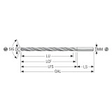 Seco Tools 03295117 | SD1112A-0610-098-08R1 6.10mm Diameter x 8.00mm Shank x 148.00mm OAL x 30 Degree Helix Angle 2 Cutting Edge Carbide Extra Long Drill Bit