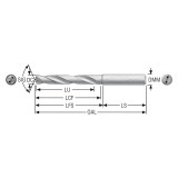 Seco Tools 10004231 | SD205A-0670-035-08R1-MS 6.70mm Diameter x 8.00mm Shank x 91.00mm OAL x 30 Degree Helix Angle 2 Cutting Edge Carbide Jobber Length Drill Bit