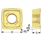 Seco Tools 10068964 |SPKT140523TN-MD16 0.551" Inscribed Circle Diameter x 0.091" Corner Radius x 0.219" Thickness 4 Cutting Edge Carbide Milling Insert
