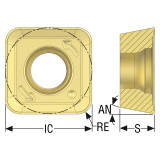 Seco Tools 10098029 |SPKT10T317TN-M10 0.394" Inscribed Circle Diameter x 0.067" Corner Radius x 0.156" Thickness 4 Cutting Edge Carbide Milling Insert