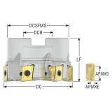 Seco Tools 10207978 | R220.94-0063-LO12-6A 63.00mm Diameter x 40.00mm Functional Length x 90 Degree Cutting Edge Angle Indexable Square-Shoulder End Mill