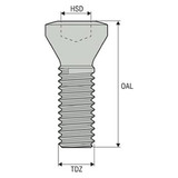 Seco Tools 02436148 | C02505-T08P 0.136" Diameter x 0.205" OAL x 0.039" Height x 60 Degree Head Countersunk Angle Insert Screw for Indexable