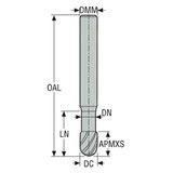Seco Tools 00023501 | 660V030 3.00mm Diameter x 3.00mm Shank x 1.50mm Corner Radius x 40.00mm OAL x 30 Degree Helix Angle 2 Flute DIAMOND Coated Carbide Ball End Mill