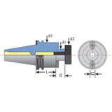 Techniks 43.151.72.600 | CAT40 Taper x 1.250" Size x 1.500" Diameter x 6" Projection Length Steel Face Mill Arbor