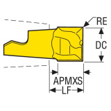 Seco Tools 00093753 | MM10-09510-R08A8-E03 0.375" Diameter x 0.031" Corner Radius x 90 Degree Cutting Edge Angle PVD Coated Carbide Slotting Milling Tip Insert