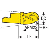 Seco Tools 00096009 | MM08-08009-B90A30-M03 8.00mm Diameter x 4.00mm Corner Radius x 90 Degree Cutting Edge Angle PVD Coated Carbide Profile Milling Tip Insert
