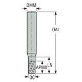 Seco Tools 03084011 | STS430.2.219F3S.0Z4 ALTIN 0.219" Diameter x 0.250" Shank x 2.500" OAL x 30 Degree Helix Angle 4 Flute AlTiN Coated Carbide Square End Mill (N09709)