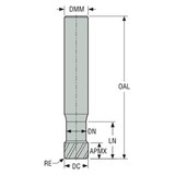 Seco Tools 03083841 | STRN430.2.313E2R020.0Z4 ALTIN 0.313" Diameter x 0.313" Shank x 3.000" OAL x 30 Degree Helix Angle 4 Flute AlTiN Coated Carbide Corner Radius End Mill (N09448)