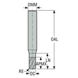 Seco Tools 03083919 | STR430M.2040F2R025.0Z4 ALTIN 4.00mm Diameter x 6.00mm Shank x 58.00mm OAL x 30 Degree Helix Angle 4 Flute AlTiN Coated Carbide Corner Radius End Mill (N09566)