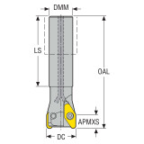 Seco Tools 00054103 | R217.97-01.25-0-V22.2A 1.250" Diameter x 1.000" Shank x 6.000" OAL Indexable Copy End Mill