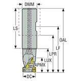 Seco Tools 02710795 | R217.69-01.50-3-12L3AN 38.10mm Diameter x 38.10mm Shank x 65.00mm Maximum Cutting Depth x 68.30mm Shank Length x 90 Degree Cutting Edge Angle 3 Flute Indexable Square-Shoulder End Mill