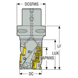 Seco Tools 02717924 | C6-R217.69-066-044-12.5AN 66.00mm Diameter x 119.00mm OAL 90 Degree Cutting Edge Angle 5 Flute Indexable Square Shoulder Mill