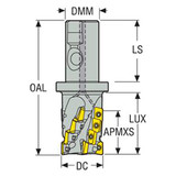 Seco Tools 02827030 | R217.69-2532.3S-042-10.4A 32.00mm Diameter x 25.00mm Shank x 42.00mm Maximum Cutting Depth x 56.00mm Shank Length x 90 Degree Cutting Edge Angle 4 Flute Indexable Square-Shoulder End Mill