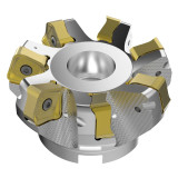 Seco Tools 03157455 | R220.56-04.00-22-7A 100.00mm Diameter x 11.00mm Depth of Cut x 63.00mm Functional Length -7 Degree Rake Radial Angle Double QuattroMill Face Mill