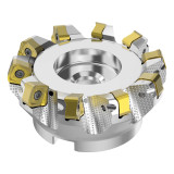 Seco Tools 03241919 | R220.56-04.00-14-10A 100.00mm Diameter x 8.00mm Depth of Cut x 50.00mm Functional Length -7 Degree Rake Radial Angle Double QuattroMill Face Mill