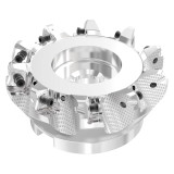 Seco Tools 03241919 | R220.56-04.00-14-10A 100.00mm Diameter x 8.00mm Depth of Cut x 50.00mm Functional Length -7 Degree Rake Radial Angle Double QuattroMill Face Mill
