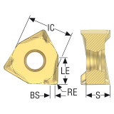 Seco Tools 03272912 | XNEX080616TR-M13 XNEX0806 Insert Size x 12.48mm Inscribed Circle Diameter x 1.60mm Corner Radius 6 Cutting Edge CVD Coated Carbide Milling Insert