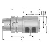 Seco Tools 03301745 | HSKA100-EM1.250-4.000-L1 63.50mm Diameter x 151.60mm OAL End Mill Holder
