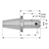 Seco Tools 10007246 | DIN40ADB-EM18-063-L1 50.00mm Diameter x 131.40mm OAL End Mill Holder