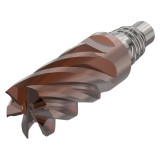 Seco Tools 10138208 | XSE720E251.00D3SZ6 25.40mm Diameter x 74.30mm OAL x 38 Degree Helix Angle 6 Flute HXT Coated Carbide Exchangeable Head Mill