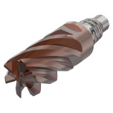 Seco Tools 10138220 | XSE720E251.00D3R060Z6 25.40mm Diameter x 74.30mm OAL x 38 Degree Helix Angle 6 Flute HXT Coated Carbide Exchangeable Head Mill
