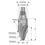 Seco Tools 10138396 | XHT740E12120T3R3R250Z6 12.00mm Diameter x 39.70mm OAL x 20 Degree Helix Angle 6 Flute SIRON-A Coated Carbide Exchangeable Head Mill