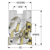 Seco Tools 10178497 | R220.69-00063-047-18.5AN 63.00mm Diameter x 47.00mm Maximum Cutting Depth x 70.00mm Functional Length x 90 Degree Cutting Edge Angle 5 Flute Indexable Square-Shoulder End Mill