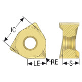 Seco Tools 10198767 | XNEX080608TL-M13 XNEX0806 Insert Size x 12.48mm Inscribed Circle Diameter x 0.80mm Corner Radius 6 Cutting Edge CVD Coated Carbide Milling Insert