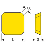 Seco Tools 74016454 | SEKR1203AFN-E07 SEKR1203 Insert Size x 12.70mm Inscribed Circle Diameter x 1.00mm Corner Radius 4 Cutting Edge CVD Coated Carbide Milling Insert