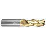Helical Solutions 89593 | 4.00mm Diameter x 6.00mm Shank x 63.00mm OAL x 12.00mm LOC 3 Flute UN Coated Corner Radius End Mill