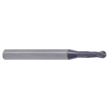 YG1 93568 | 1/16" Diameter x 1/8" Shank x 3/32" LOC x 5/16" LBS x 2" OAL x 1/32" Radius x 30 Degree Helix Angle 2 Flute ALTiN Coated Carbide Ball Nose End Mill