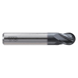 YG1 E5H99018 | 9/32" Diameter x 5/16" Shank x 1/2" LOC x 2" OAL x 9/64" Radius x 30 Degree Helix Angle 4 Flute Bright Coated Carbide E5H99 Ball End Mill