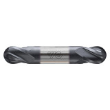 YG1 G9I01014N | 7/32" Diameter x 1/4" Shank x 7/16" LOC x 2" OAL x 7/64" Radius x 30 Degree Helix Angle 4 Flute X-Coated Carbide G9I01 Double Ended Ball End Mill