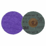 3M 7100332092 | 3.000" Diameter x 80+ Grit 200000 RPM Precision Shaped Ceramic Roloc Fibre Disc - Purple