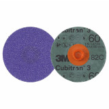 3M 7100332346 | 3.000" Diameter x 36+ Grit 200000 RPM Precision Shaped Ceramic Fibre Disc (Roloc) - Purple