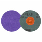 3M 7100332562 | 1.500" Diameter x 60+ Grit 300000 RPM Precision Shaped Ceramic Roloc Durable Edge Disc - Purple