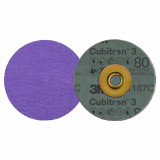 3M 7100332091 | 3.000" Diameter x 36+ Grit 200000 RPM Precision Shaped Ceramic Roloc Fibre Disc - Purple