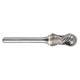 ATA SGSPRO 11757 | 1/2" Cutter Diameter x 1/4" Shank x 2-3/4" OAL x 1" LOC Radius Brazed SC-5RA BUR Cylindrical Ball Nosed Radius Burr - Pilot End