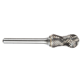 ATA SGSPRO 11758 | 1/2" Cutter Diameter x 1/4" Shank x 2-3/4" OAL x 1" LOC Radius Brazed SC-5RA C Cylindrical Ball Nosed Radius Burr - Single Cut